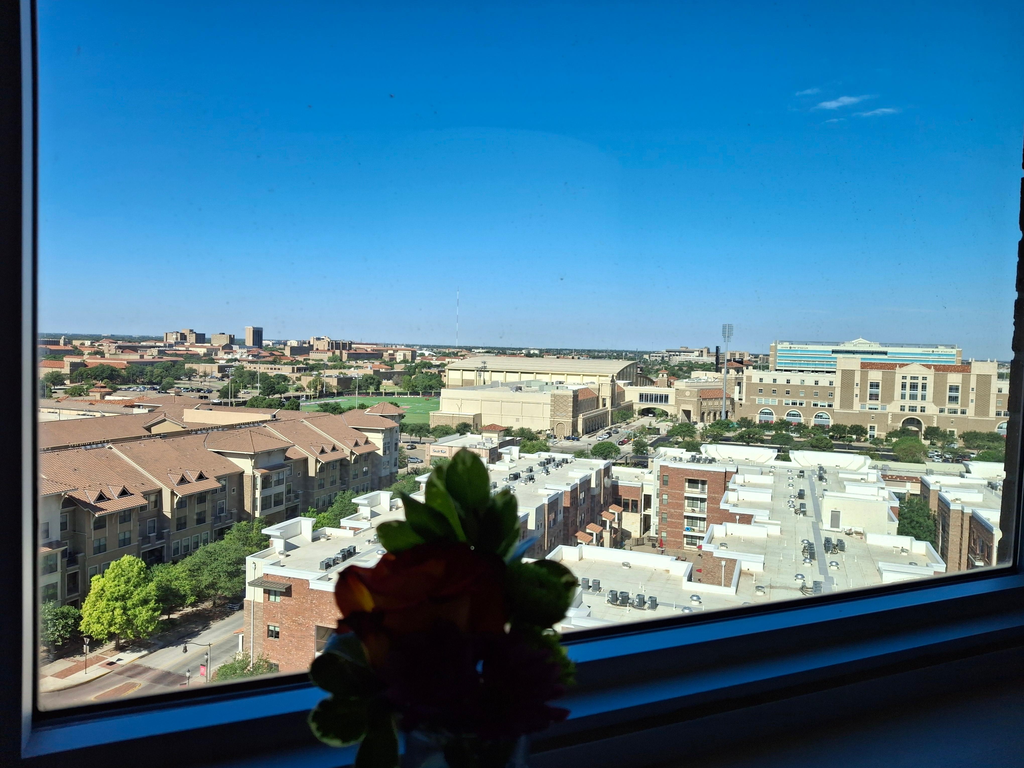 Room with dow view.