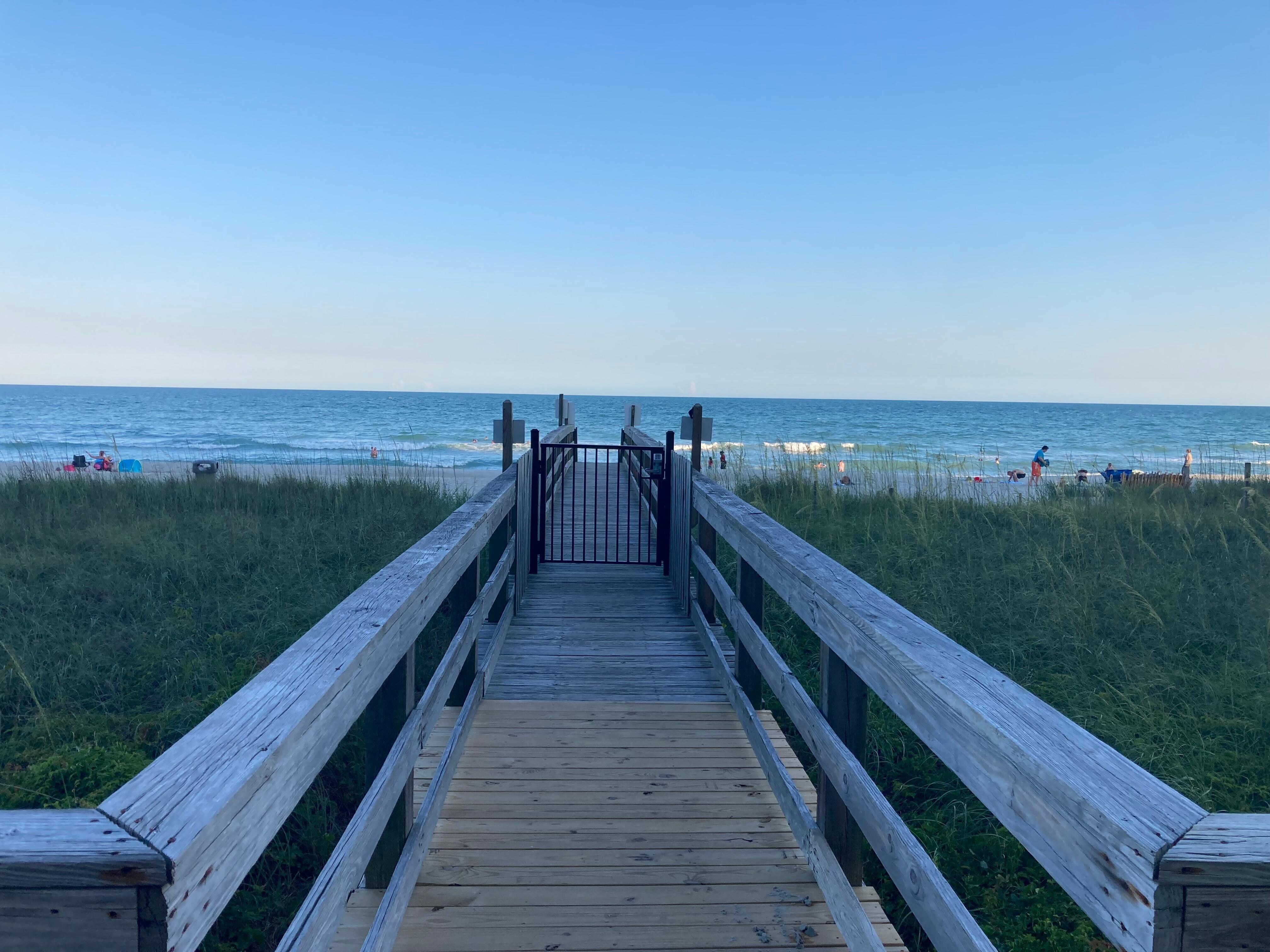 Walkway to the beach from the building.