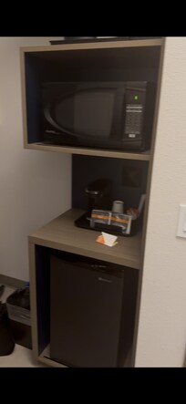 Microwave and mini fridge