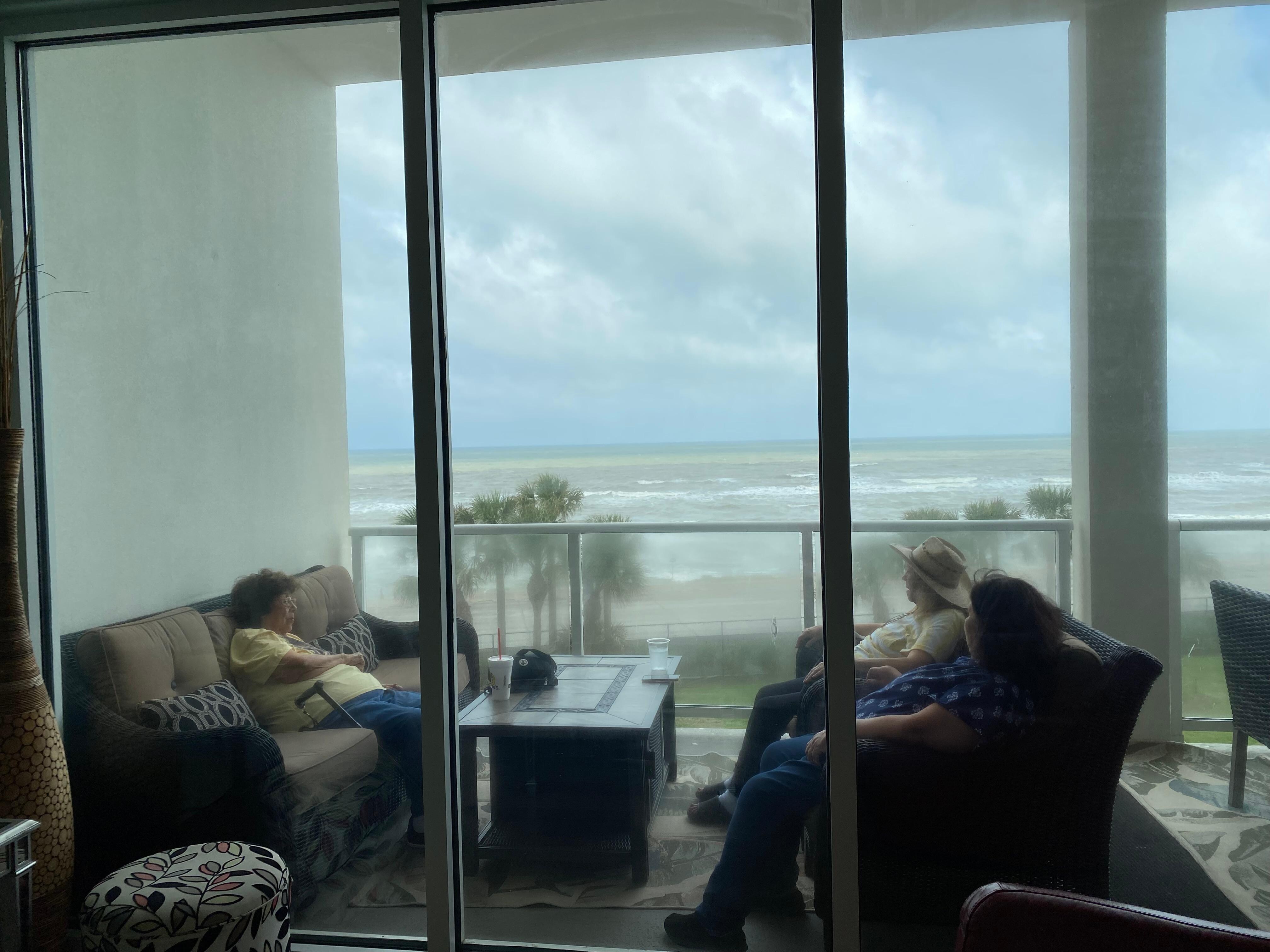 View of Golden Girls enjoying view from balcony