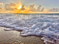 Sunrise from the beach in front of hotel