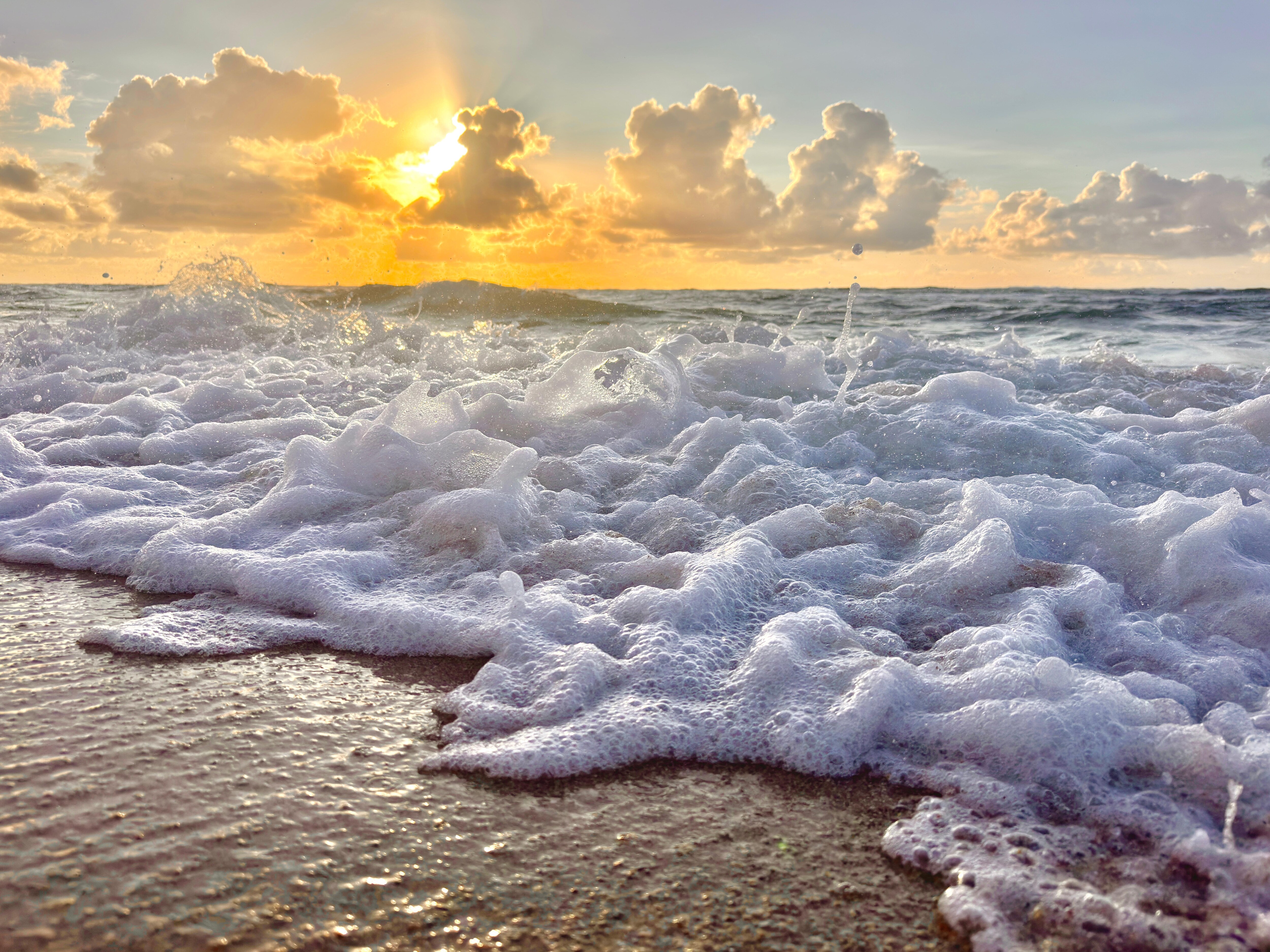 Sunrise from the beach in front of hotel 