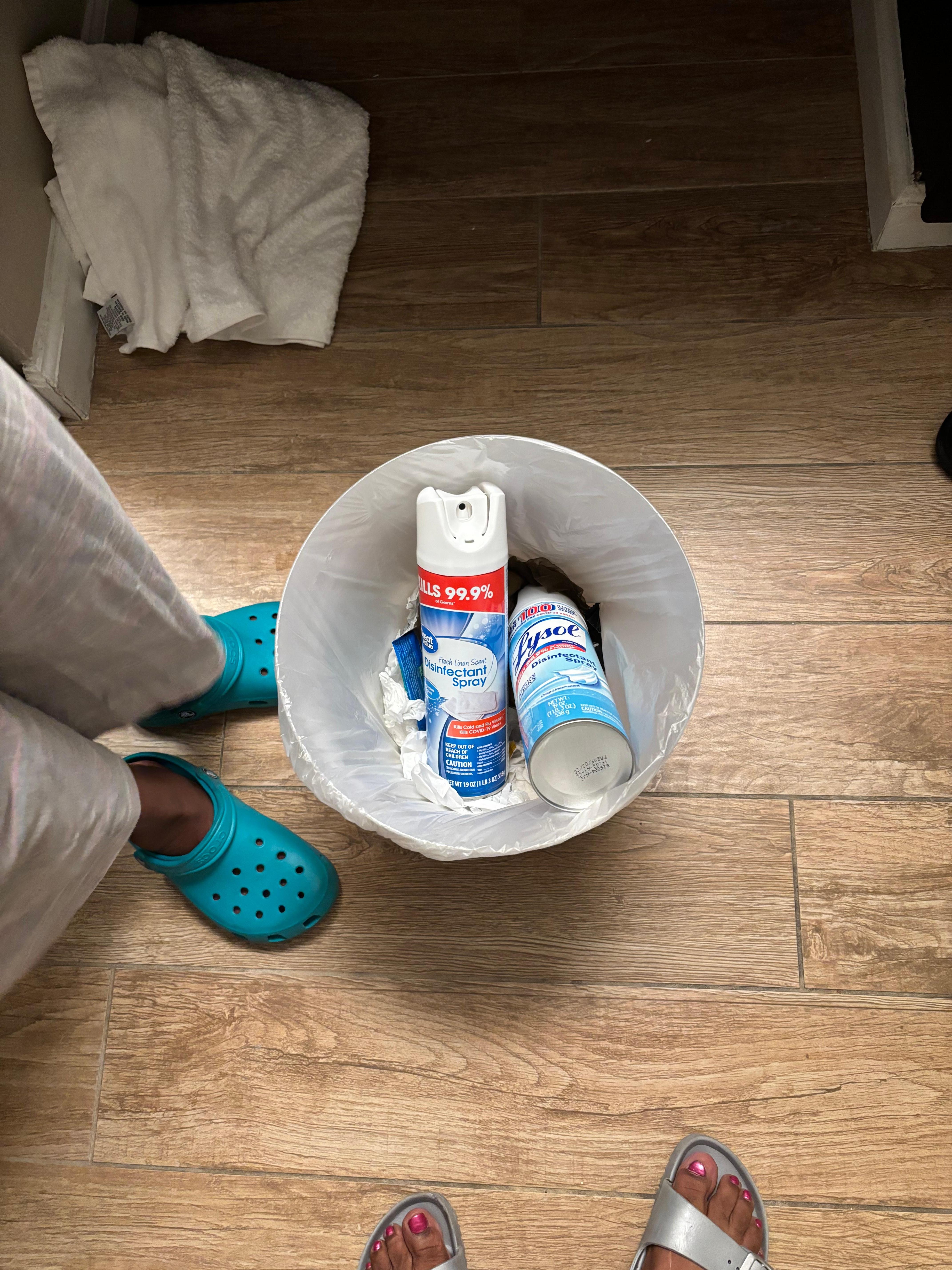 Due to the smell I had to buy disinfectant and I used Clorox wipes. You might need an air purifier. I had to use my rescue  