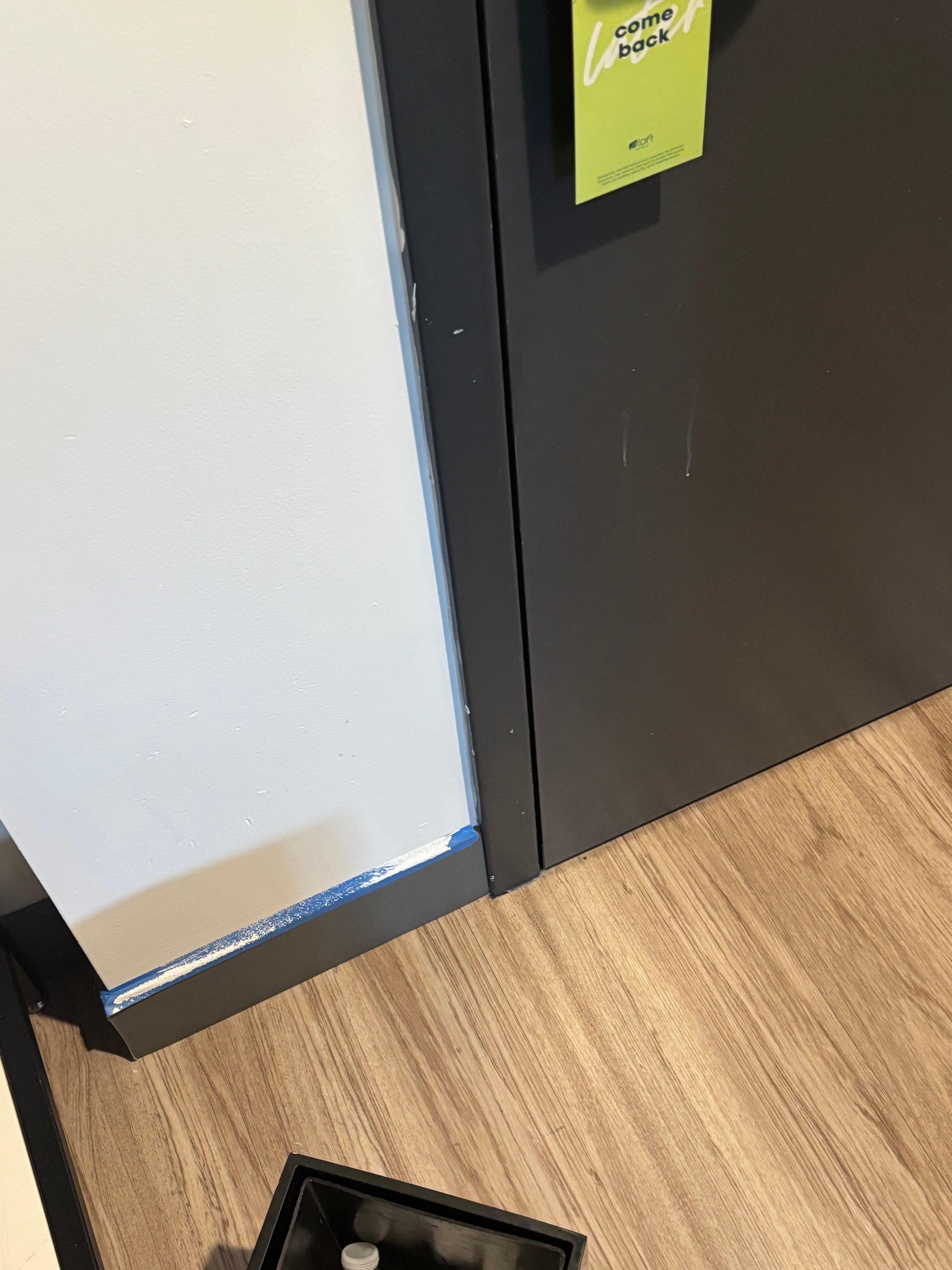 Painter's tape left on wall