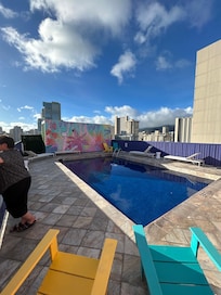 Pool is small which was ok because we came for the ocean!