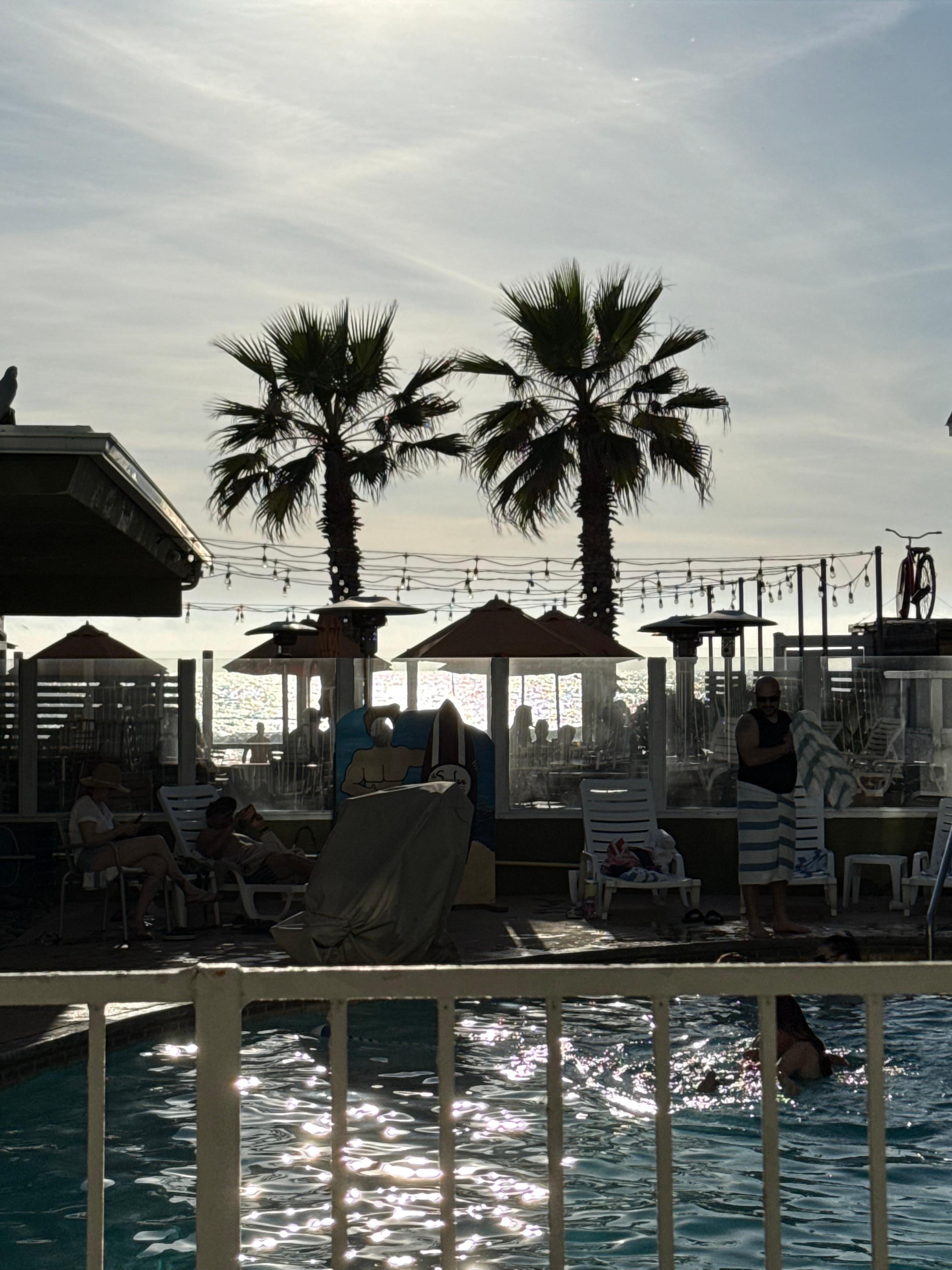 View from the back of our room on the first floor and the pool