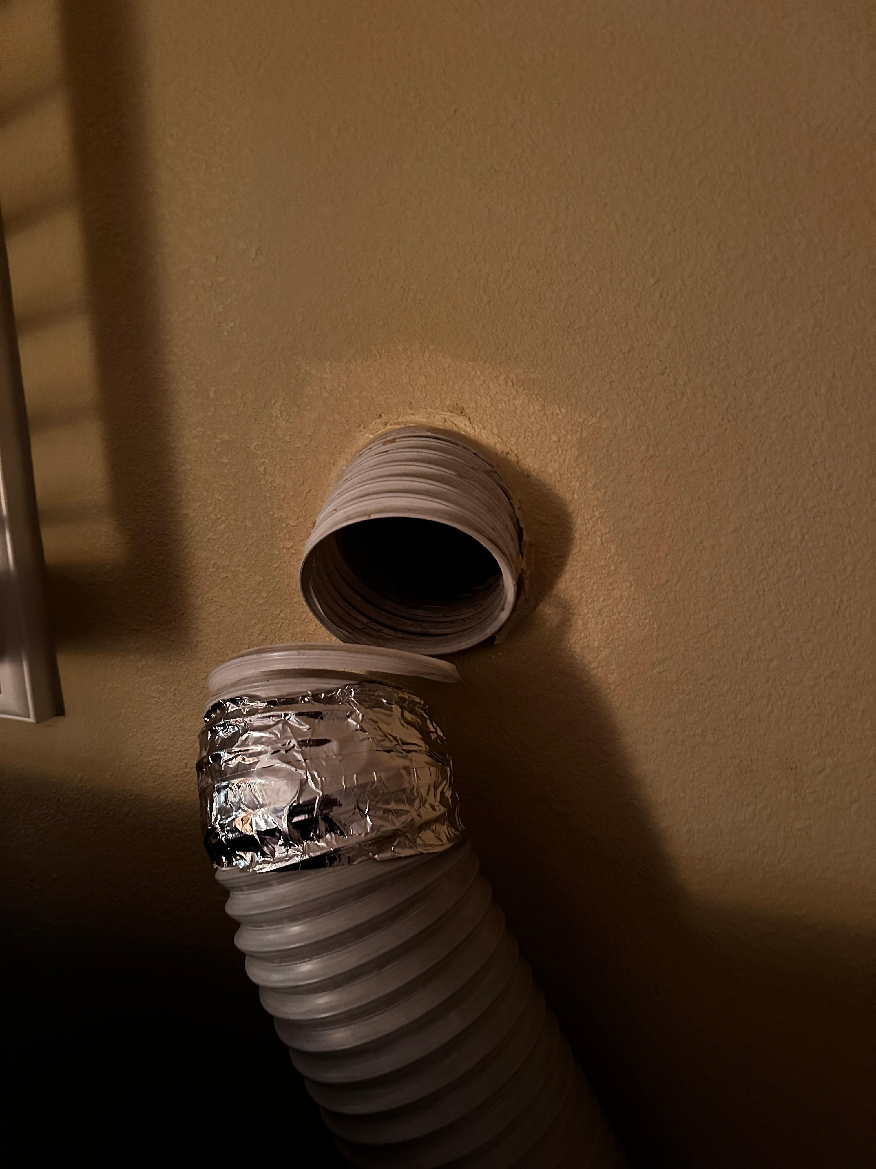 AC hose ripped from the wall