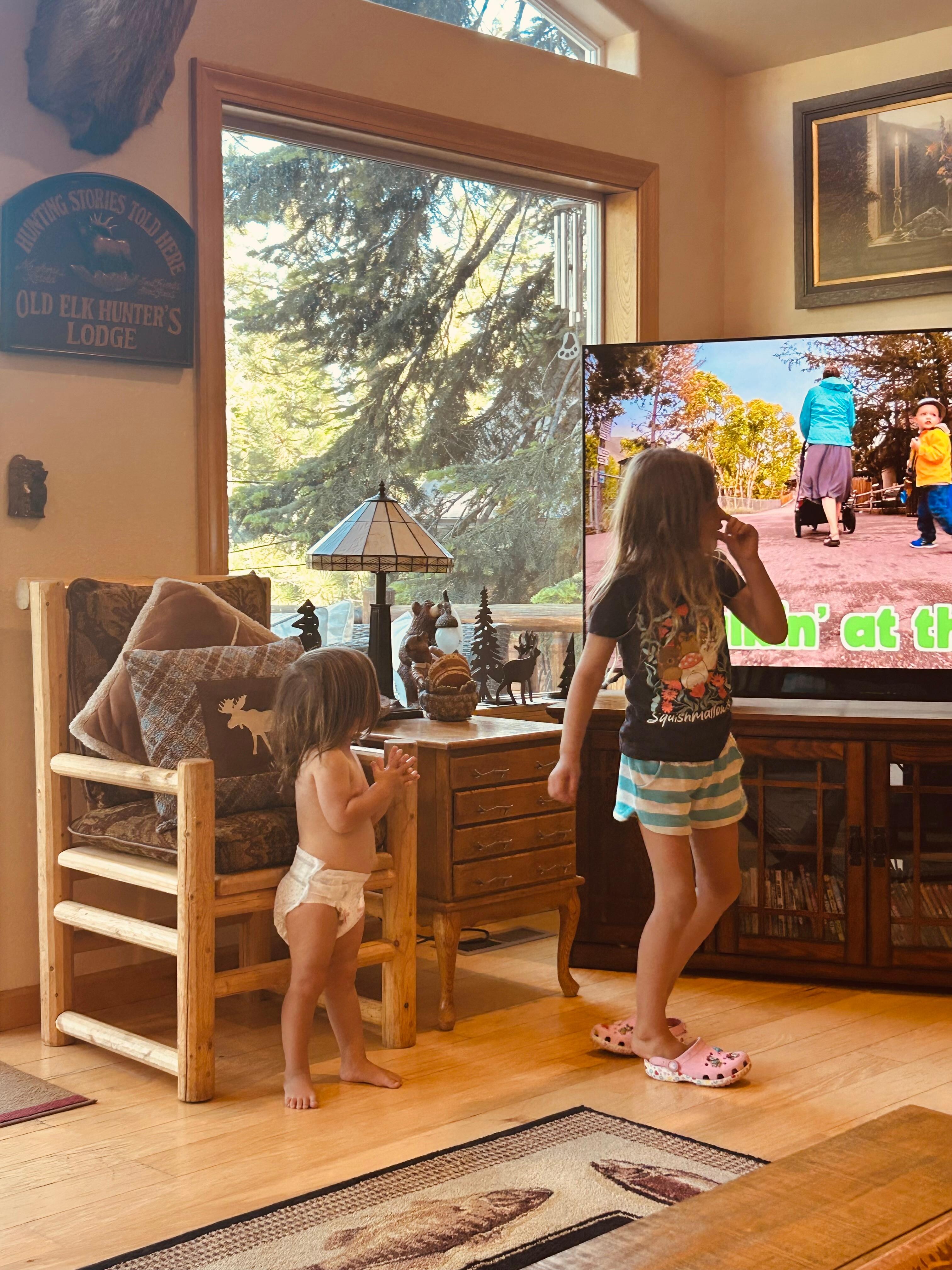 Grandkids watching TV 