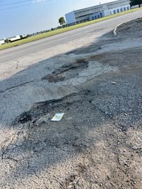 This is the pothole at the entrance