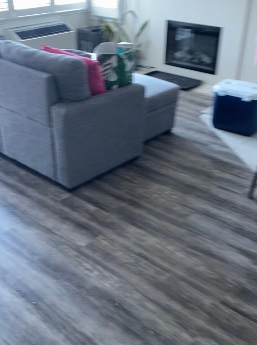 Fold out couch and  big enough tv