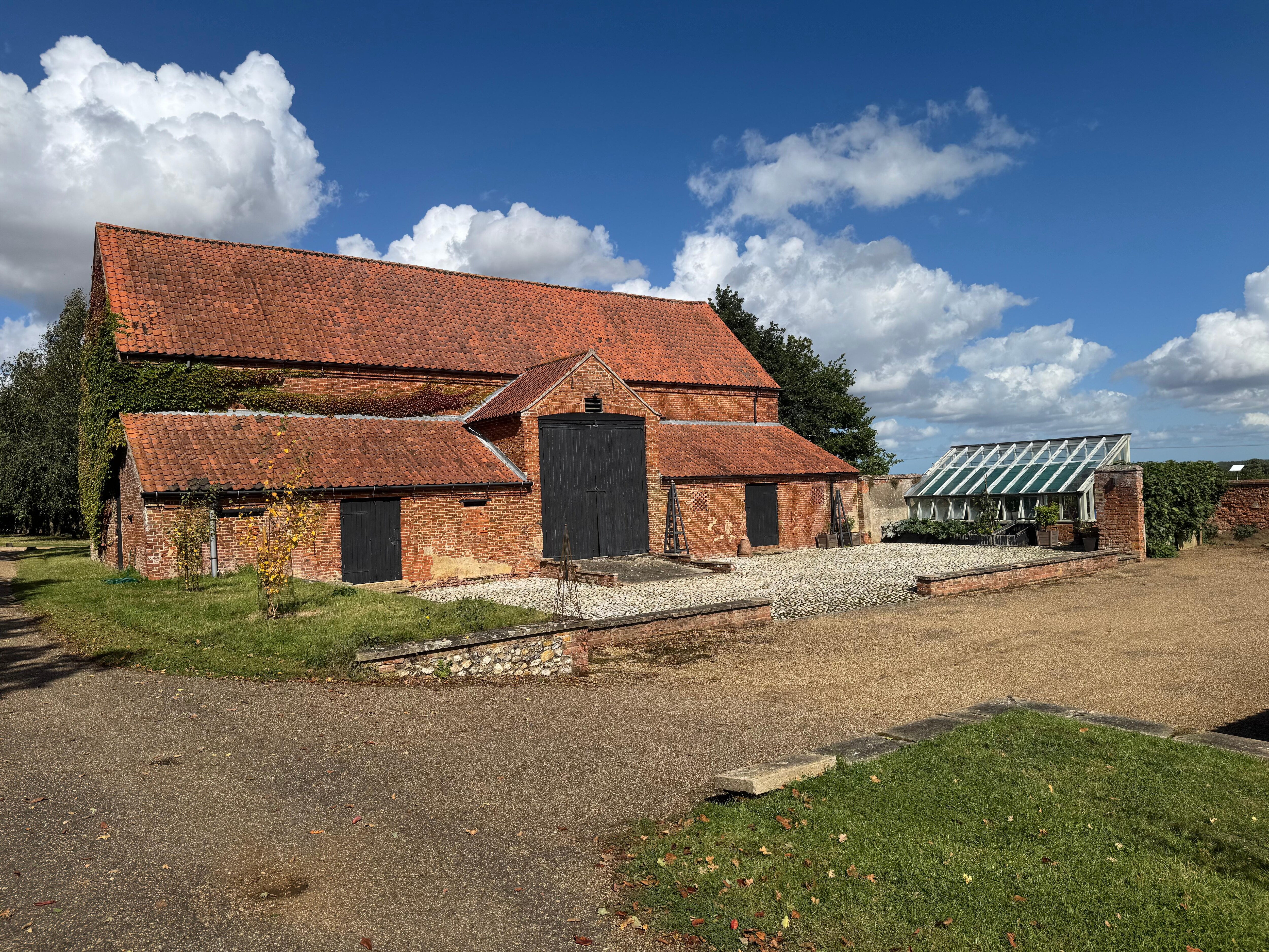 Barn across from house