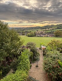 The view over the back garden.
