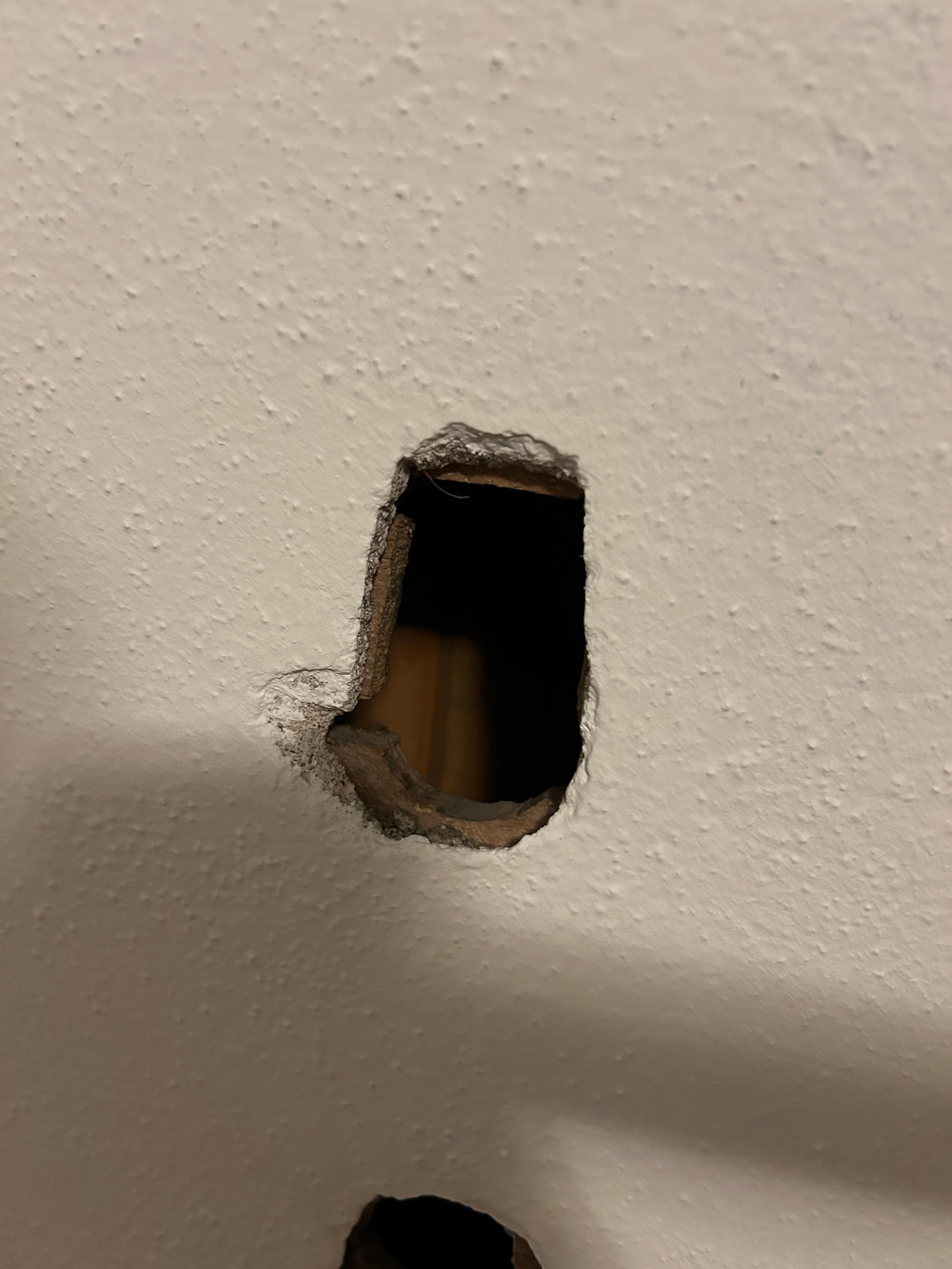 Holes in closet