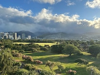 Looking out at Kapiolani Park and Honolulu.