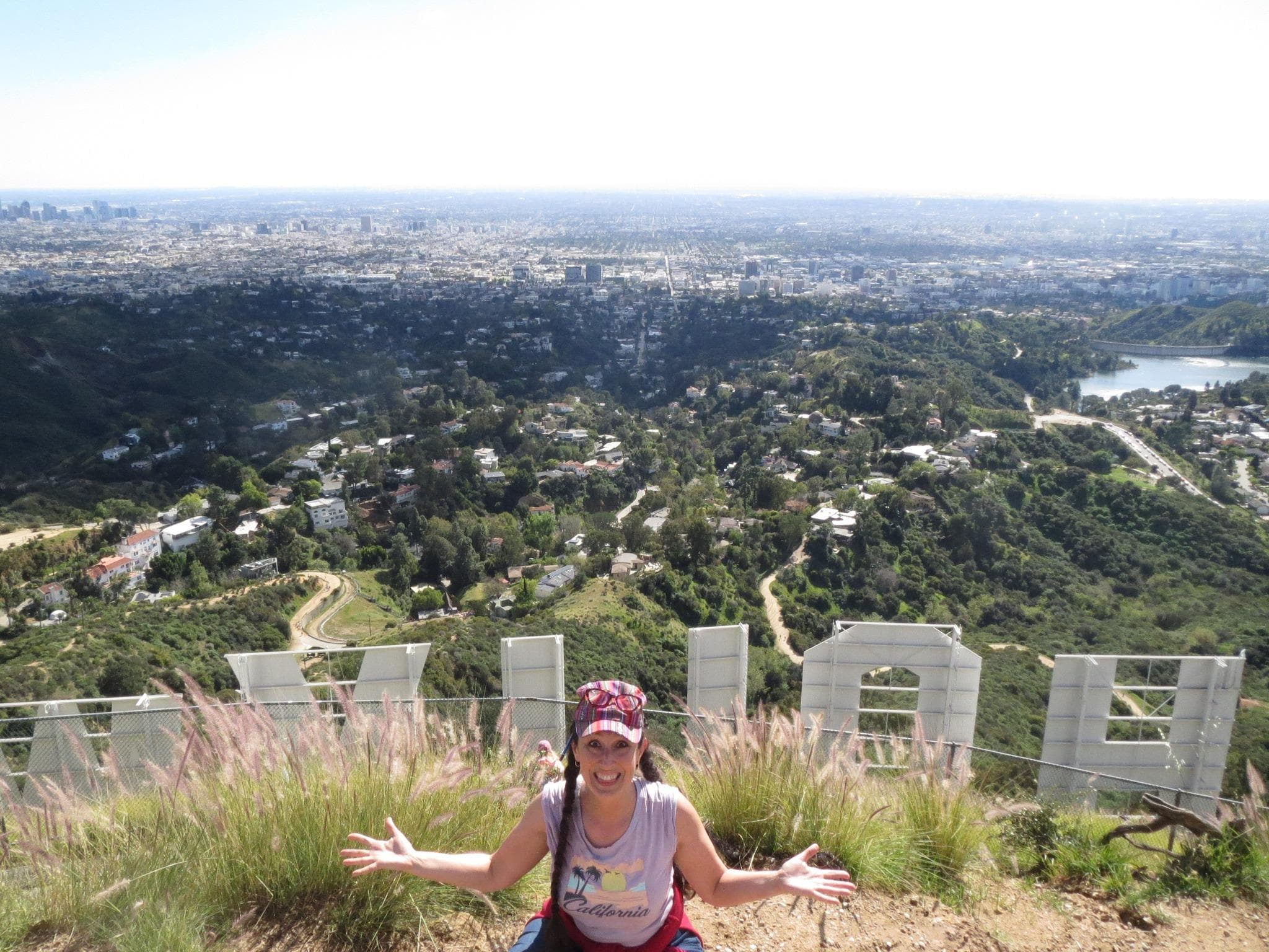 Walked from rental to a special place on Yucca then to the top of the mountain where I could see the ocean and much more (10ish mi. round trip+)  My week was completely on foot except for an easy, straight-shot bus-ride-day out to UCLA.