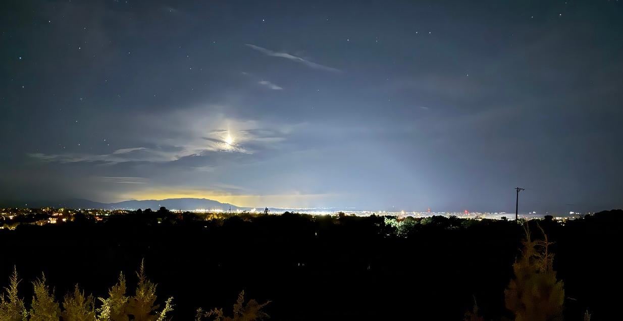 View from the master bedroom at night.