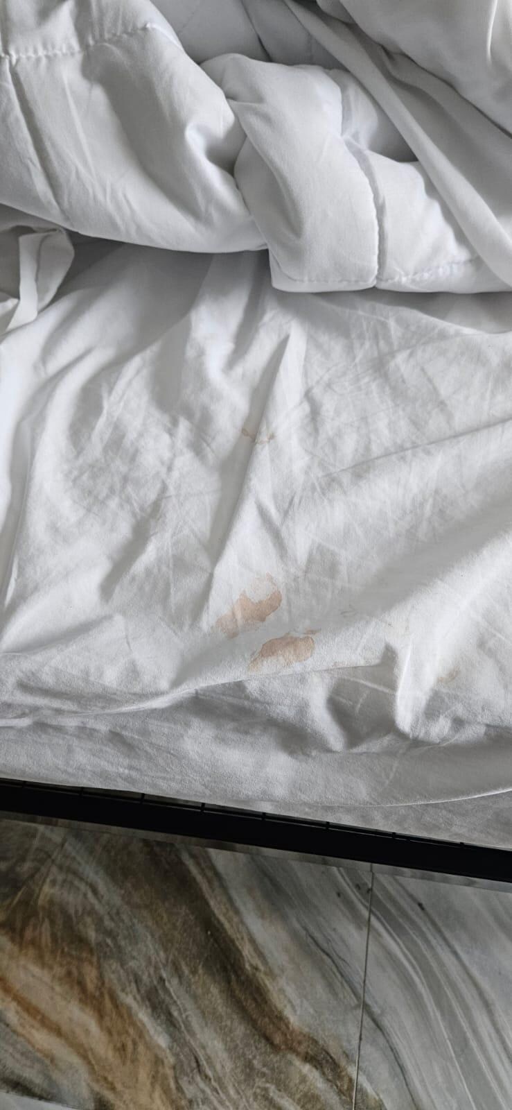 Bedding stained