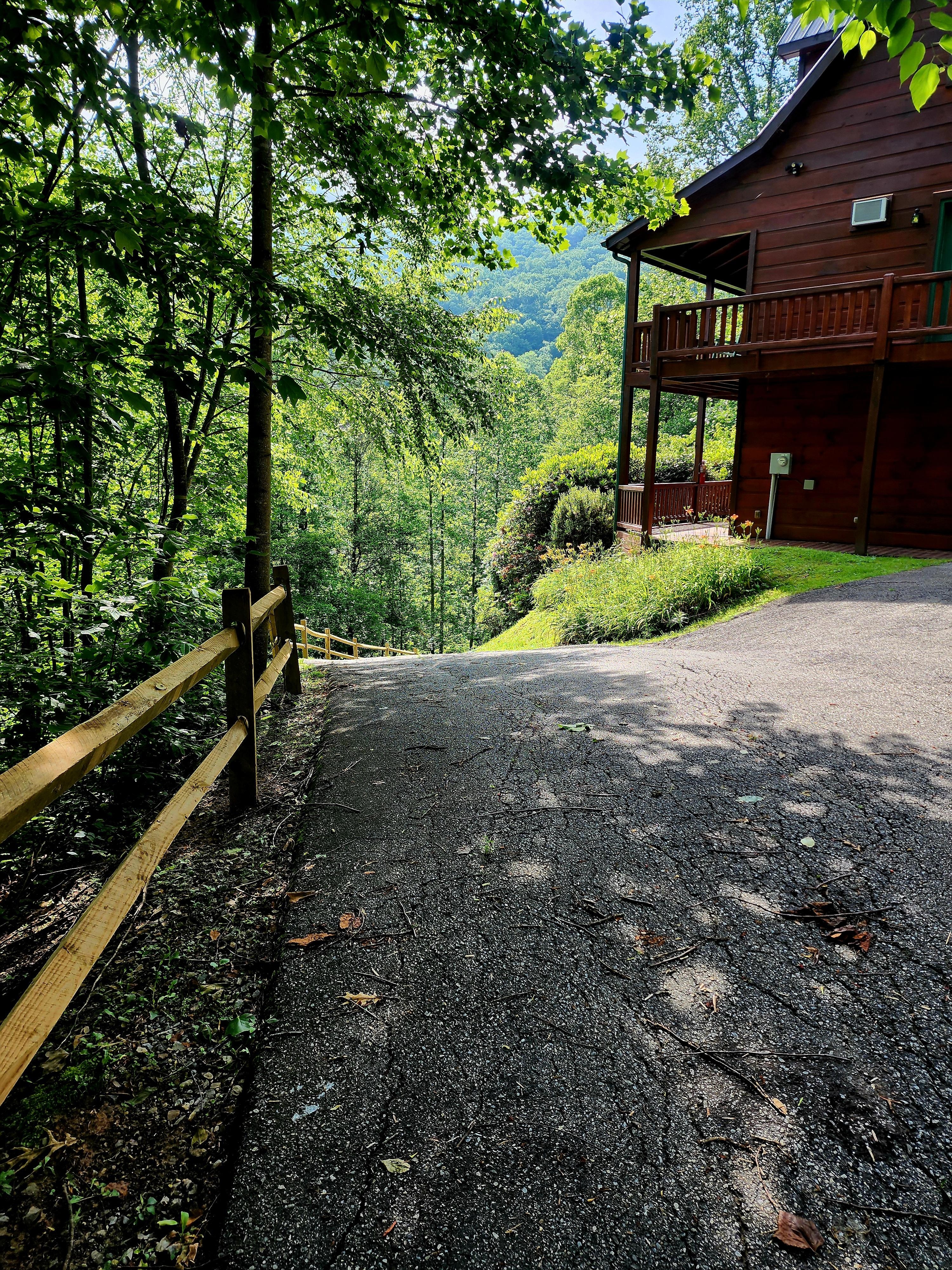 Driveway looking at house
