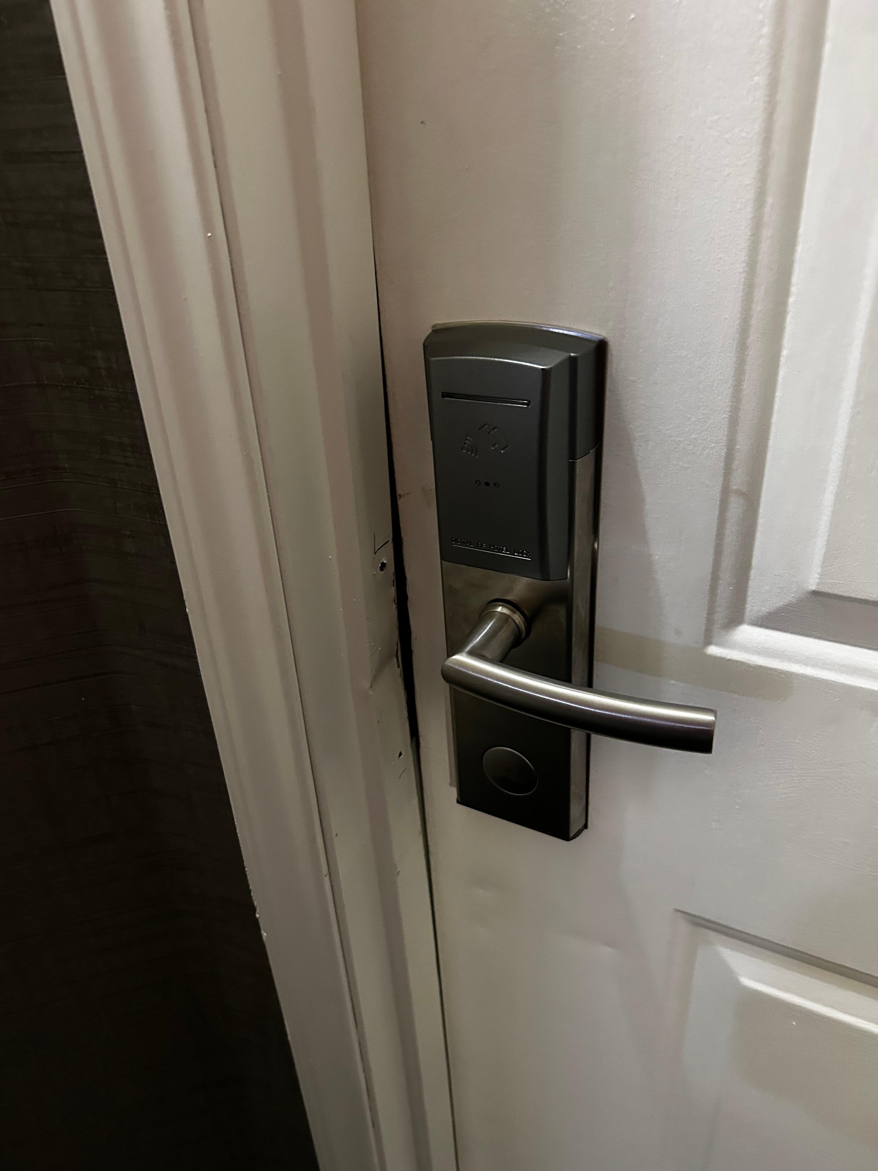 Forced latch on our room.