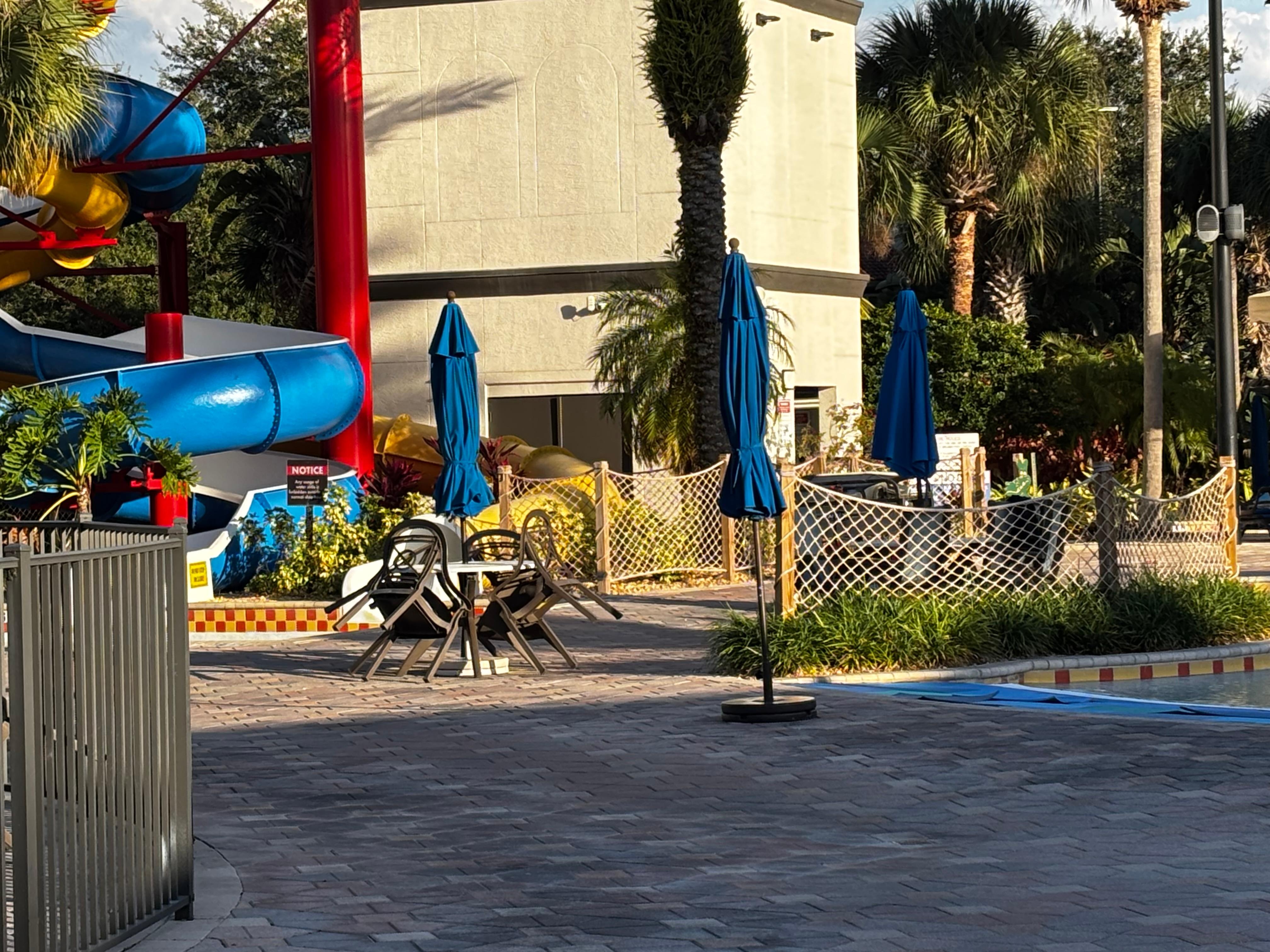 Waterpark closed; no one allowed but construction crew 