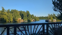 Beautiful view but decorative balusters not child safe.
