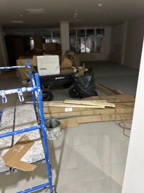 More equipment and trash