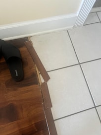 Broken floor trim