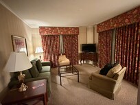 Main area of our hotel room, the bedroom is separate.