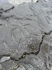 Petroglyphs on the beach