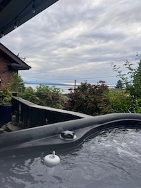 View of the sunset from the hot tub!