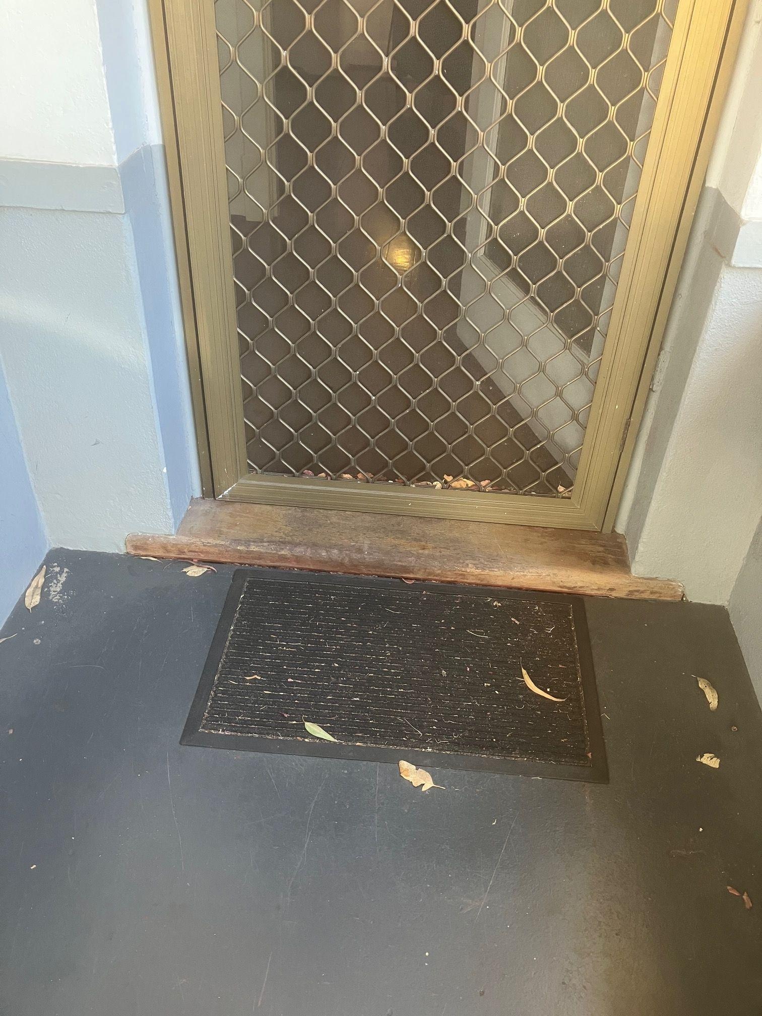 Front door on arrival - we cleaned it up before we left