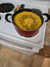 All the kitchen stuff you needed for a big pot of chili and rice!