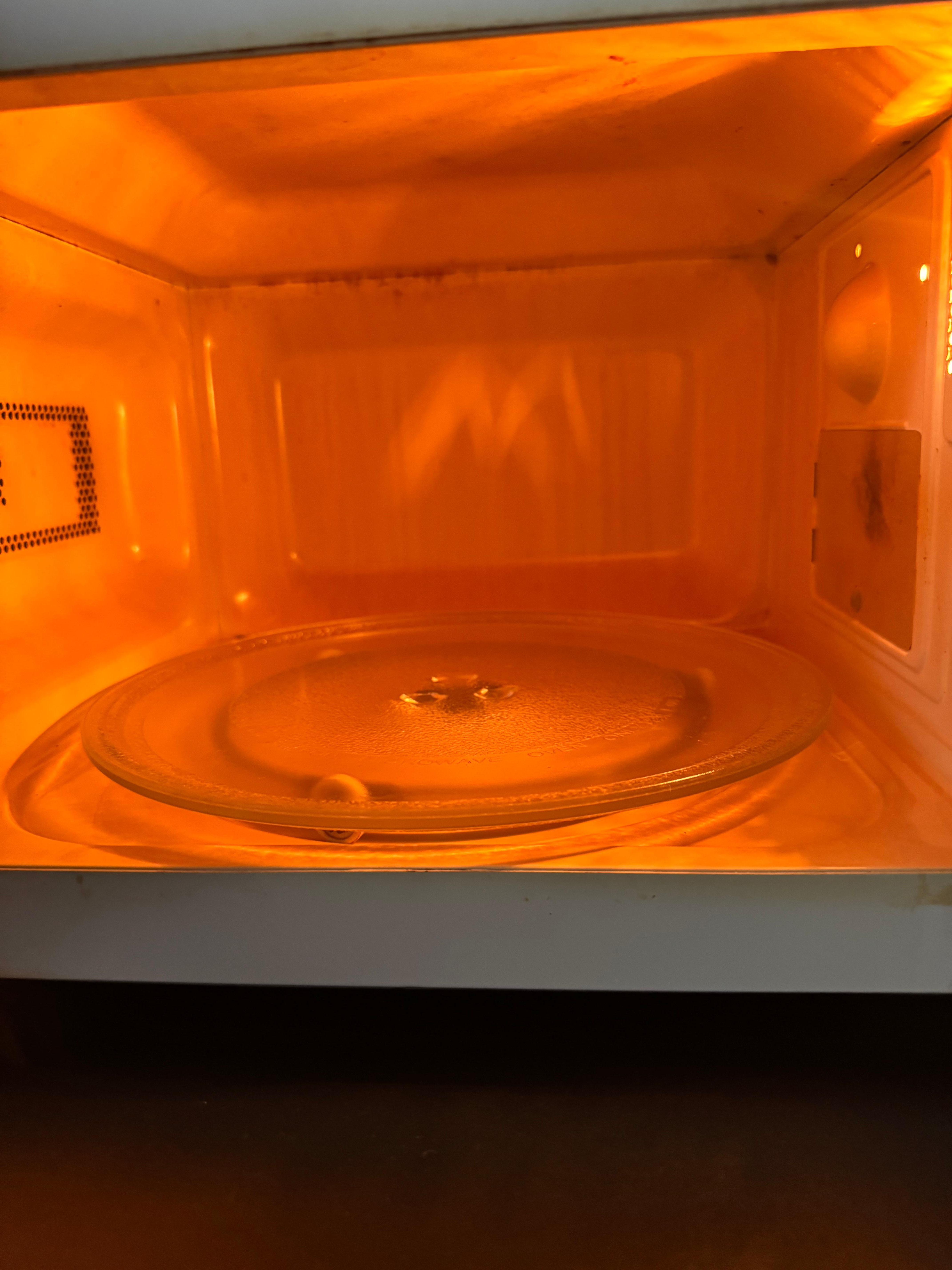 Inside of microwave at check in
