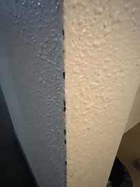 Chipped paint.