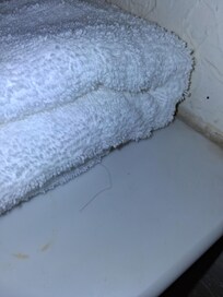Hair all over the supposedly clean towel