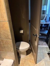 Door hits toilet