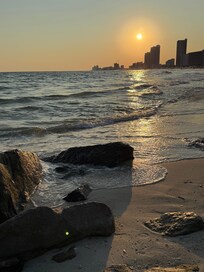 Evening beach walk to the jetty!