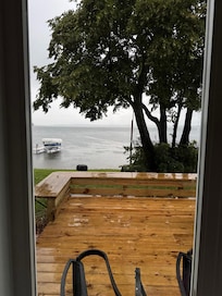 View of lake from indoors
