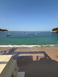 Beach view from the resort