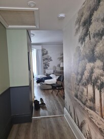 View from second "bedroom" to living room (pull out couch is opened) there is no door