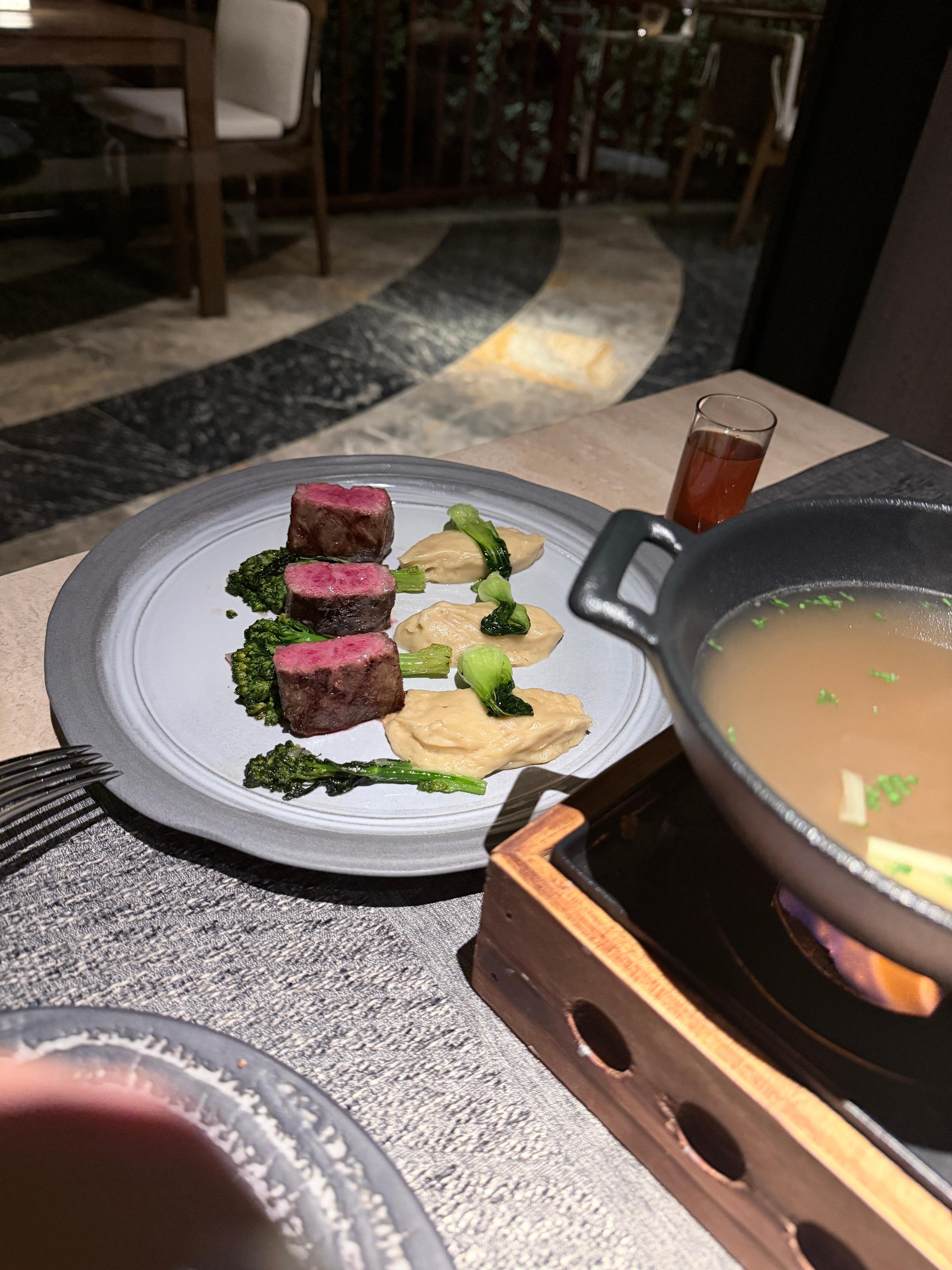 Wagyu dish served at a restaurant in the resort