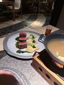 Wagyu dish served at a restaurant in the resort