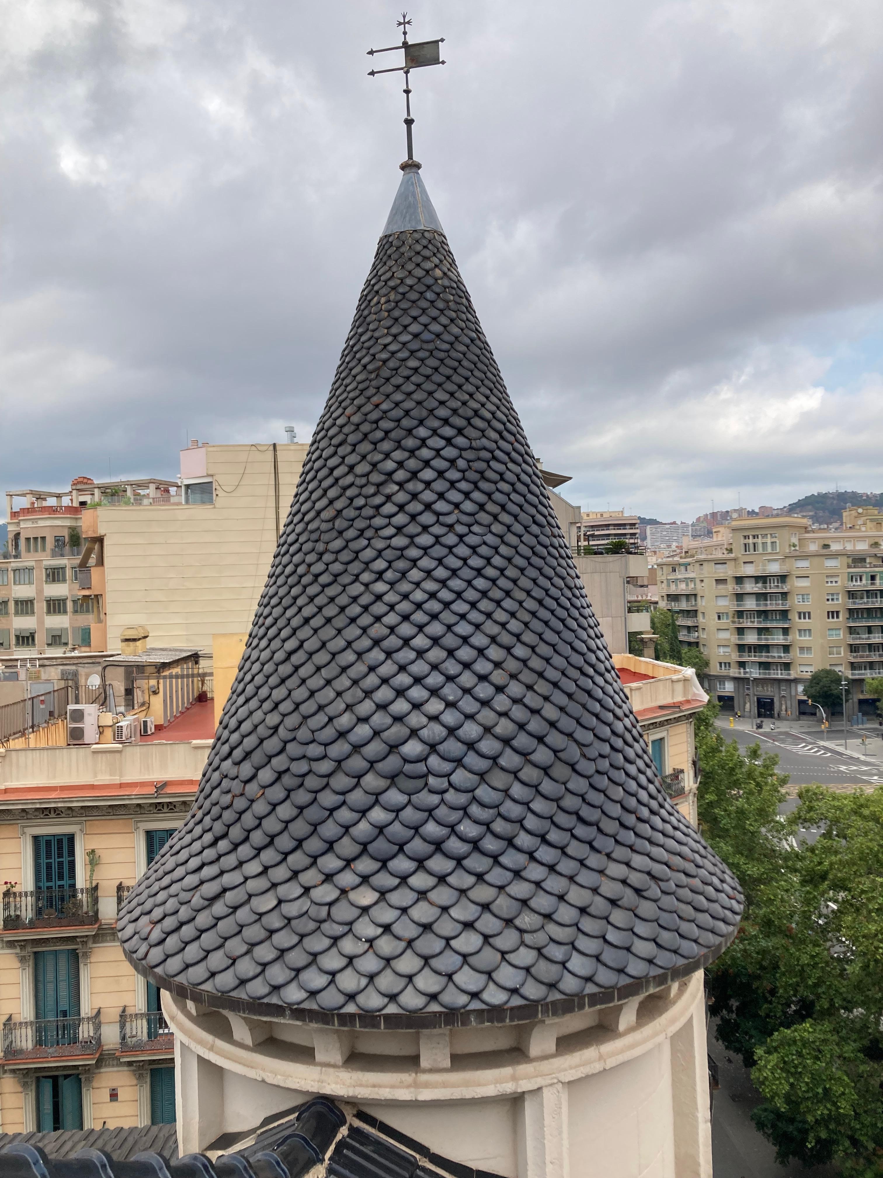 Dragon scale turret on roof top terrance