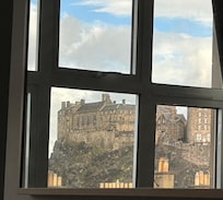 View of Castle through the mirror in the sitting room