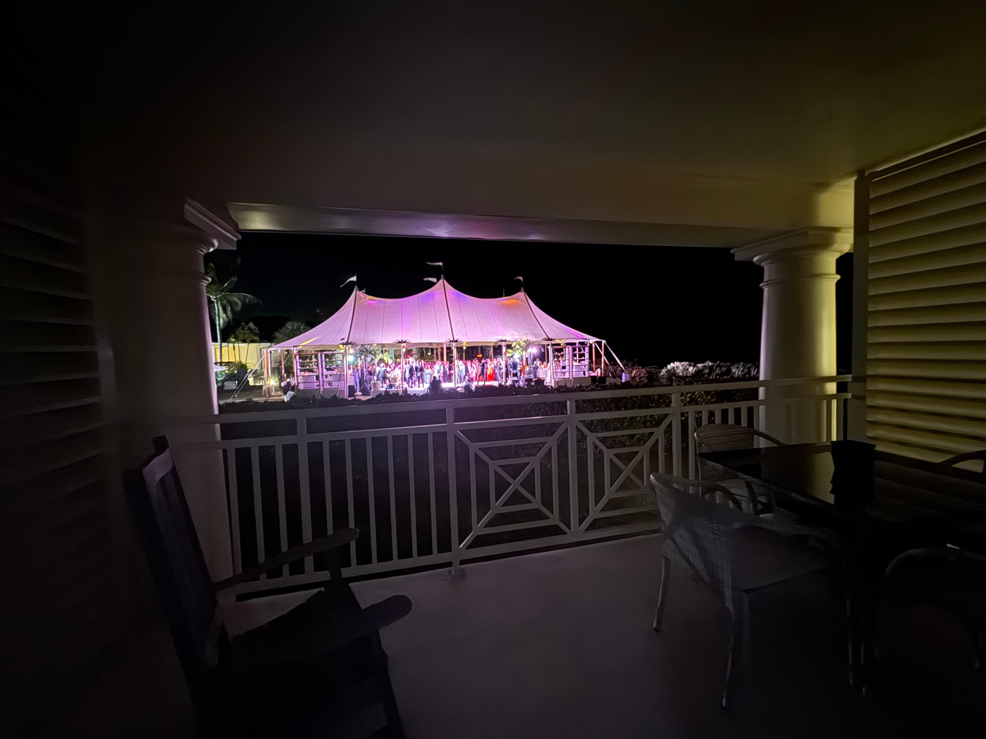 Wedding off our balcony.