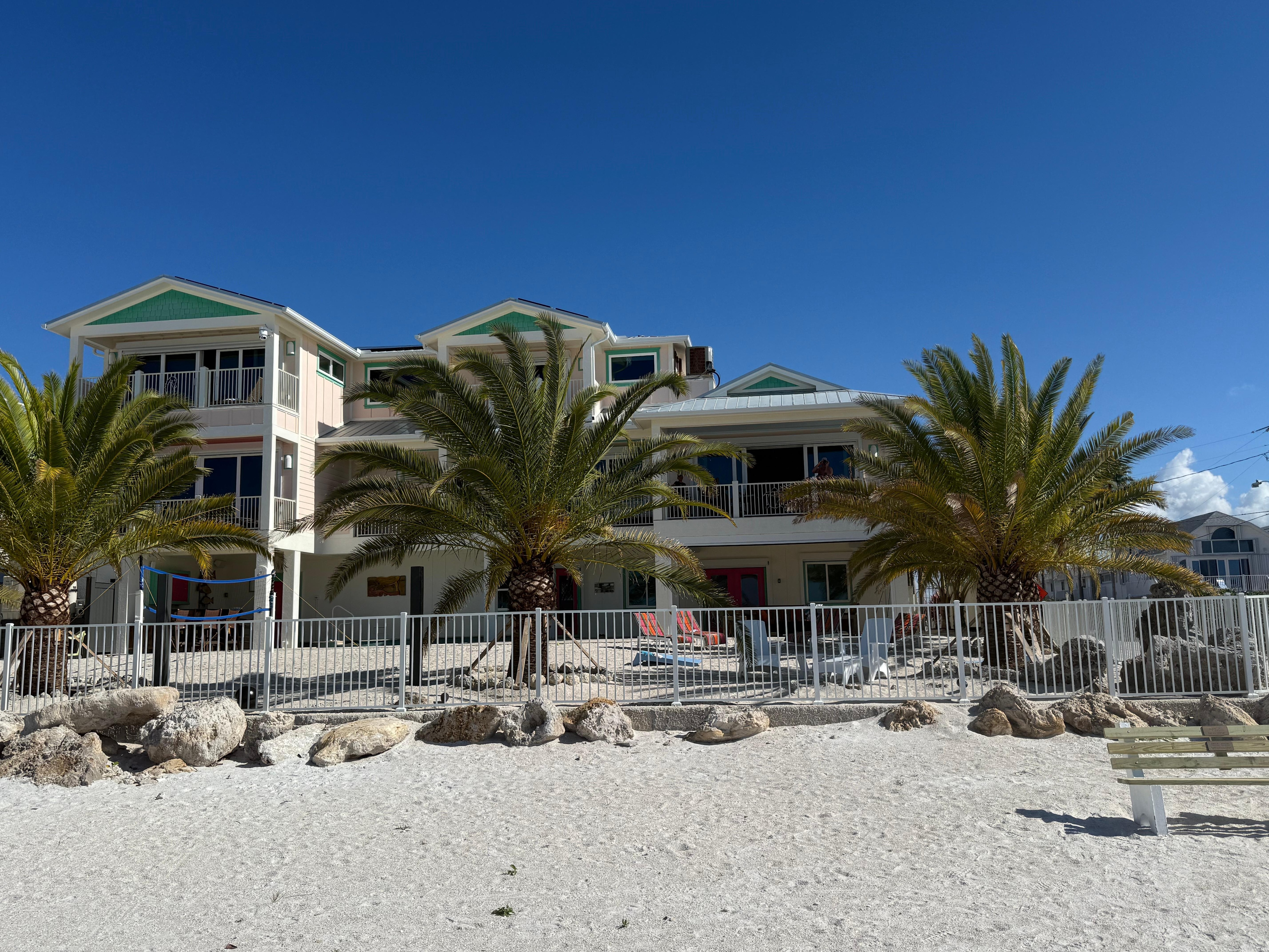 View from the beach looking at back of house