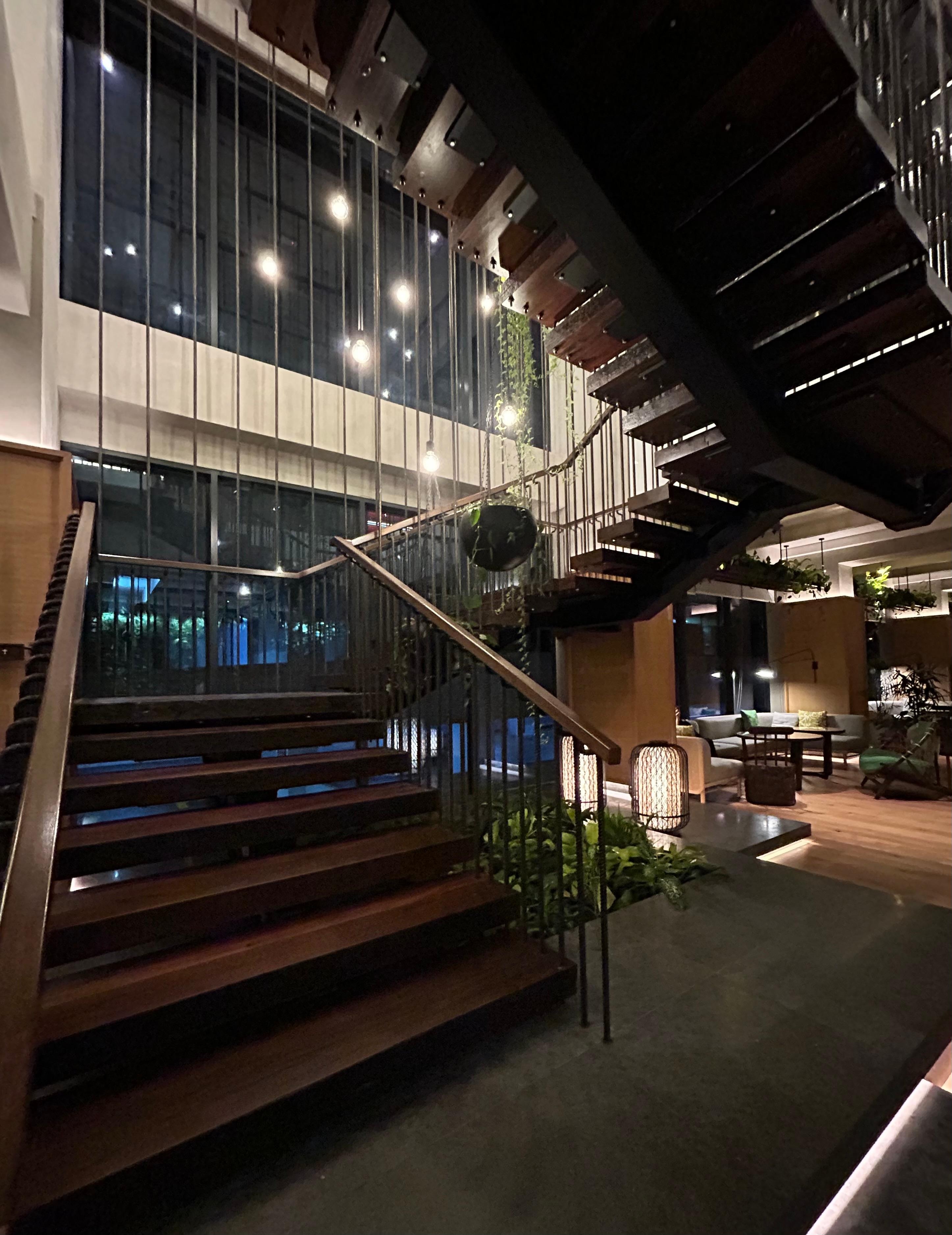 Made incorporating reclaimed railway ties.