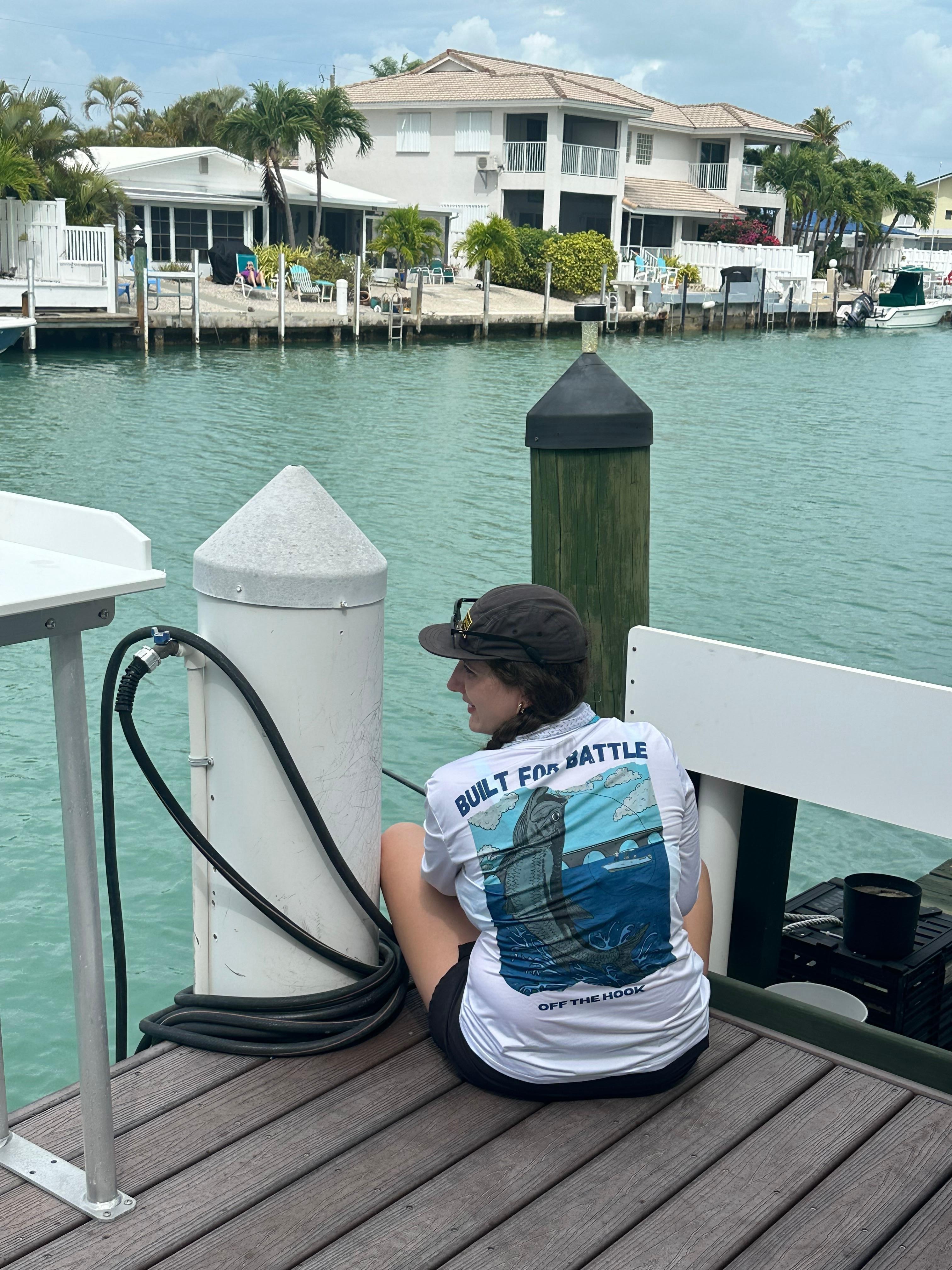 Fishing the canal from the dock