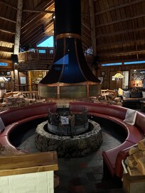 fireplace in the middle of tee pee