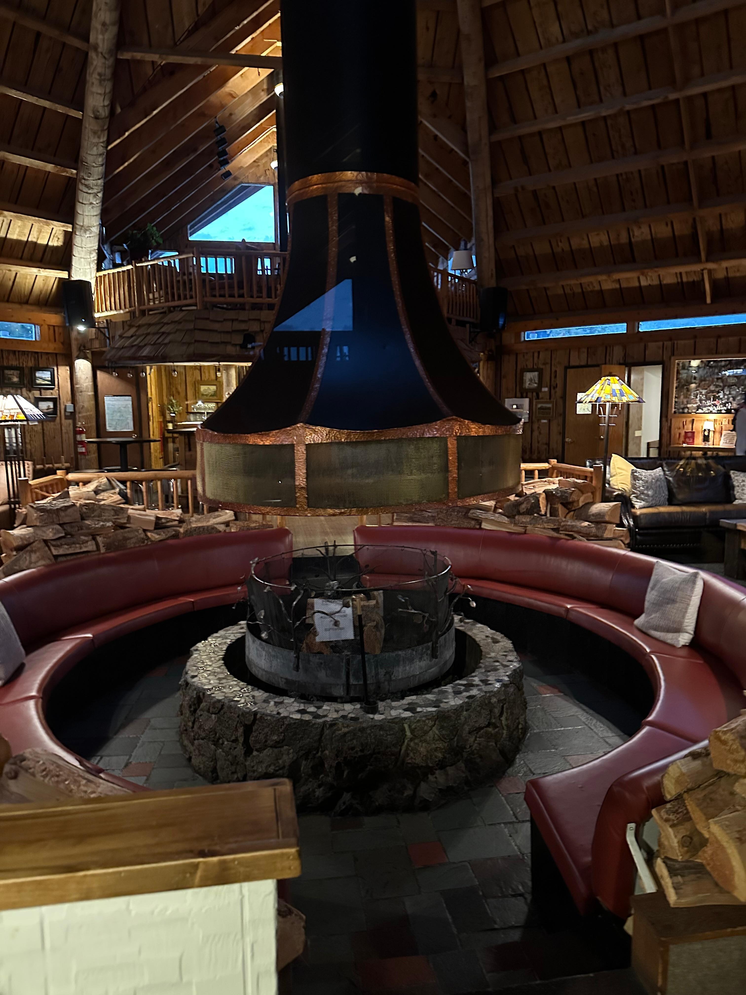 fireplace in the middle of tee pee